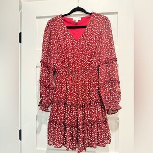 Burgundy and floral dress. Size small. She & Sky brand